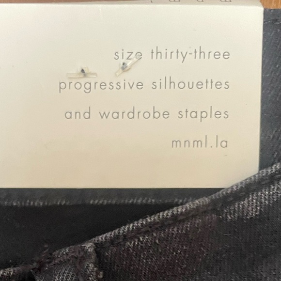 MNML Distressed Men’s (Size33) Black Streetwear, Graphic Stretch Denim Jeans - Picture 3 of 14